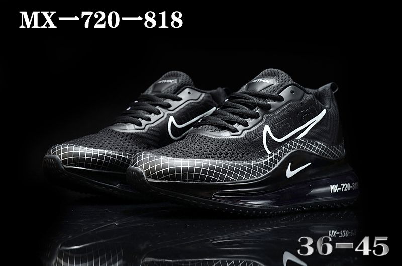 2020 Nike Air Max 720-818 Black White Logo Running Shoes